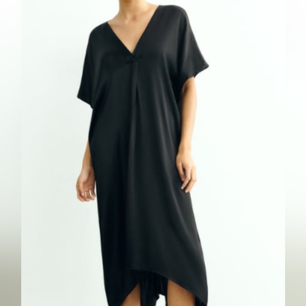 Satin black oversized tunic worn once